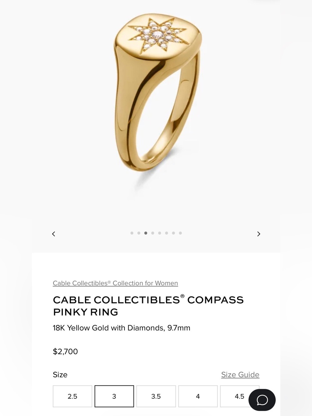 David Yurman Yellow Gold Compass Ring with Diamond Star